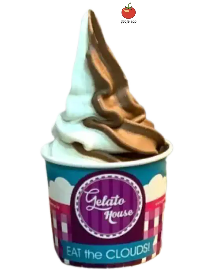 سافت جلاتوی مخلوط شیرموز و شکلات لینت