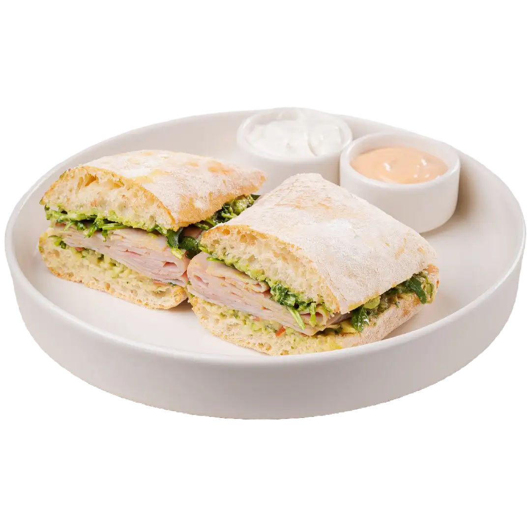 چاباتا بوقلمون و آووکادو