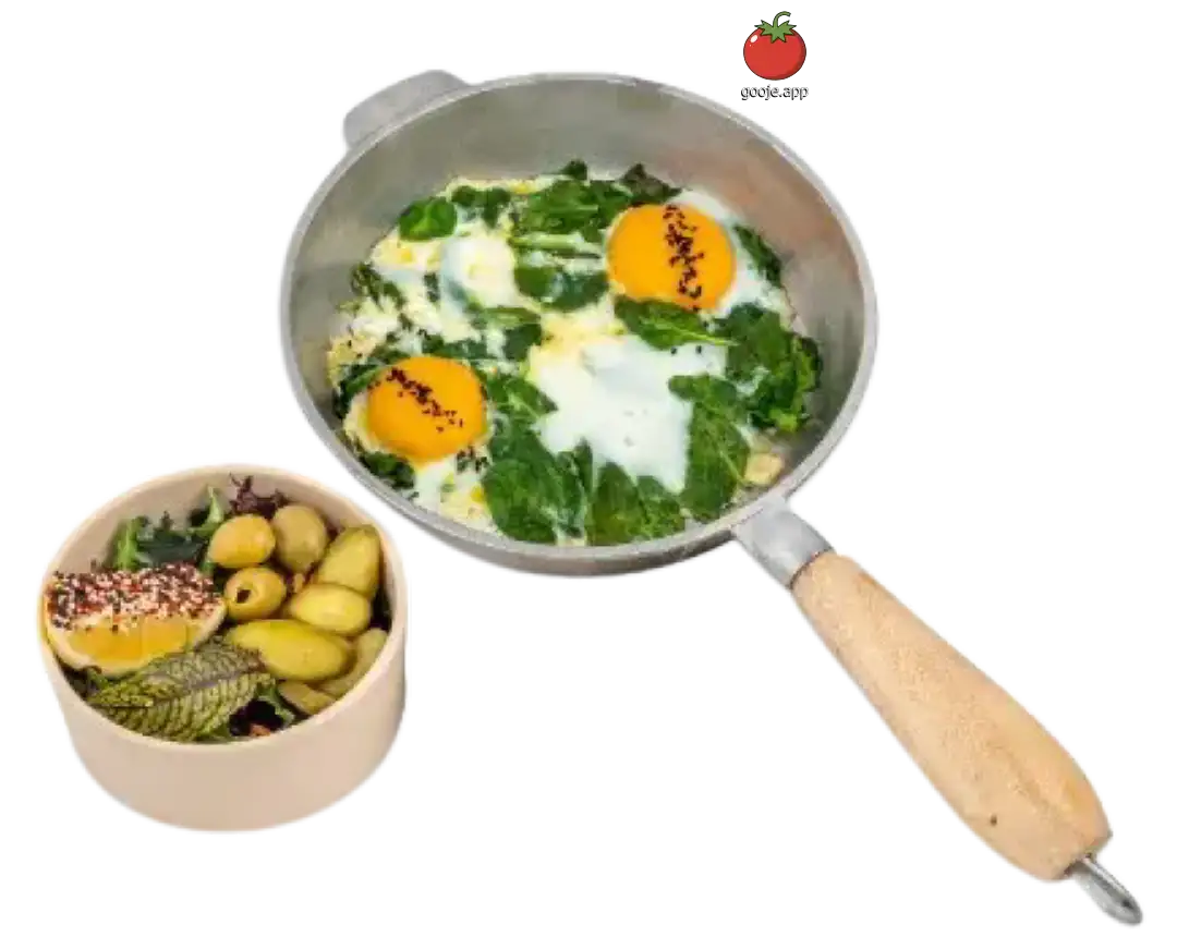 نیمرو سیر و اسفناج