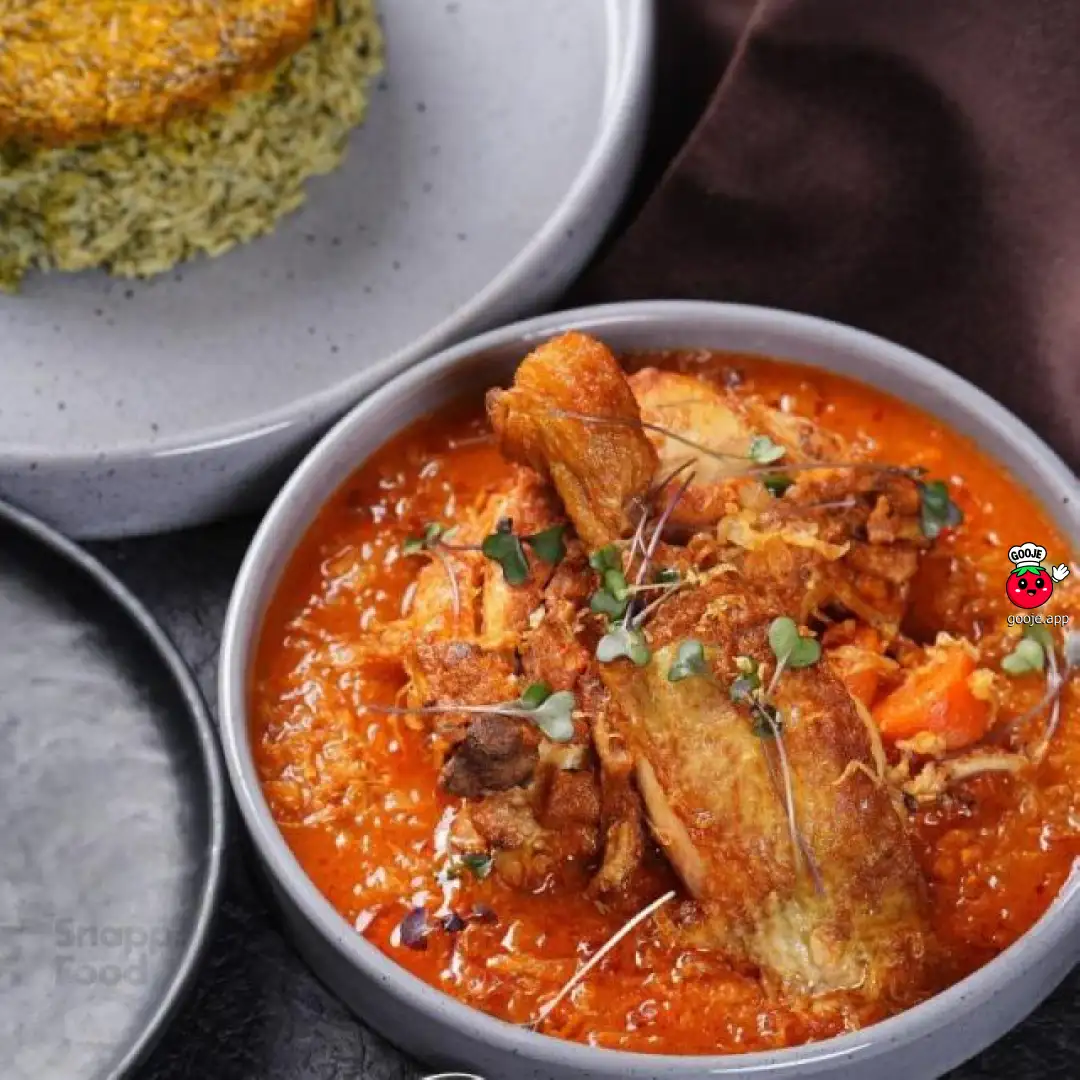 شوید پلو با ران مرغ سس پز