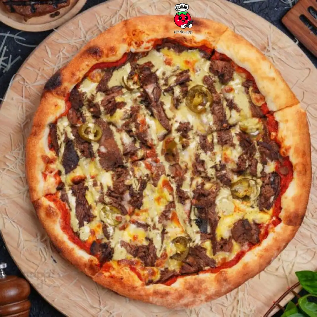 پیتزا استیک و فلفل ایتالیایی 32 سانتی متری